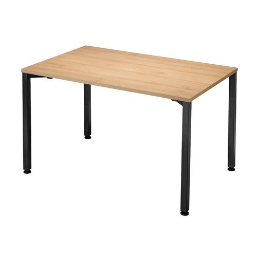 Mesa Parus 6 Lugares 120x80 cm Tampo em MDP 25mm Treviso e Pernas em Aço Preto Roal