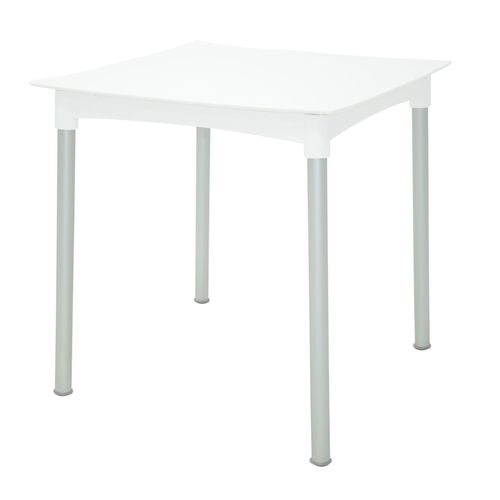 Mesa Tramontina Diana em Polipropileno Branco com Pernas de Alumínio Anodizado