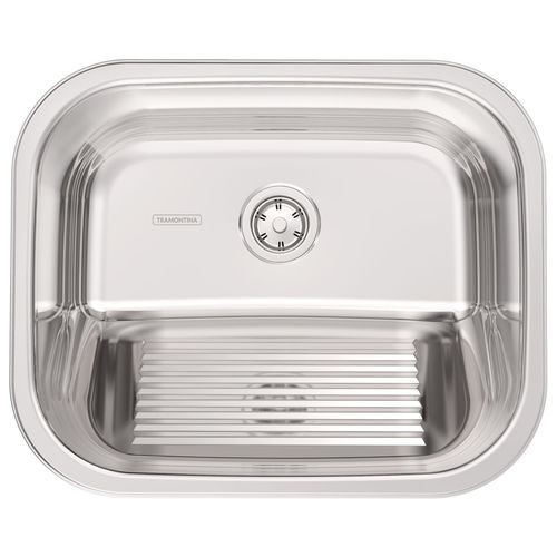 Tanque Tramontina Hera 34 L em Aço Inox Polido 50 x 40 cm com Válvula