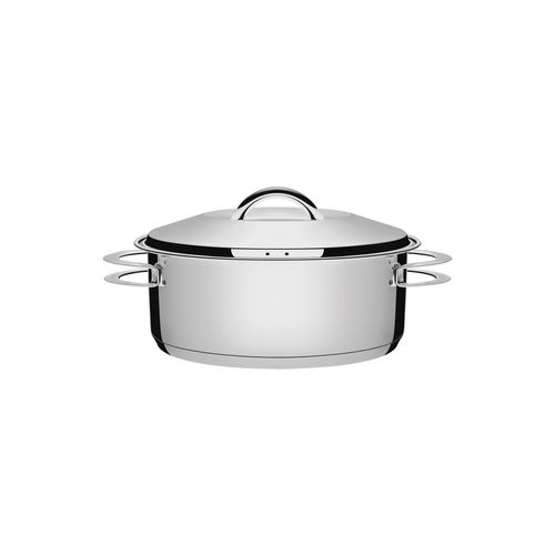 Caçarola Tramontina Solar Rasa em Aço Inox Fundo Triplo com Tampa e Alças 20 cm 2,9 L
