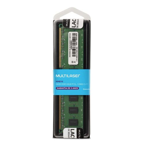 Memória Multilaser Ddr3 Udimm 8Gb 1600 Mhz - MM810