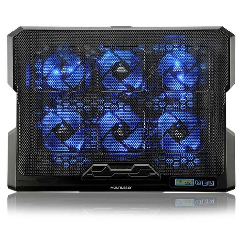 Cooler Para Notebook Com 6 Fans Led Azul Hexa Cooler - AC282