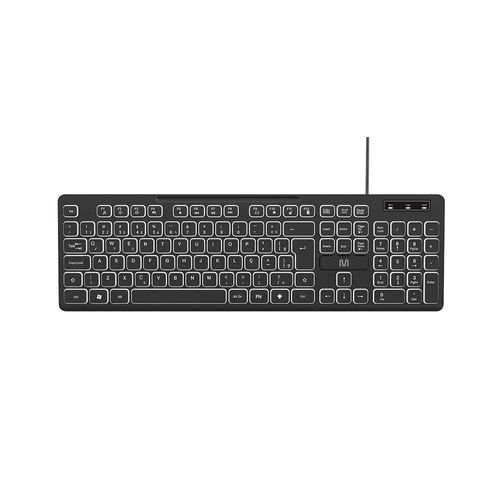 Teclado Com Fio Light 3 Níveis e LED Ajustável Teclas Silenciosas e Conexão Usb Preto - TC268