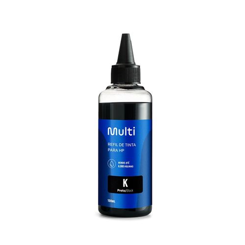 Refil de Tinta Preto HP 100ml Multilaser - RF001