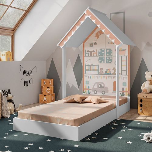 Mini Cama Casinha Montessoriana Home Branca Pura Magia