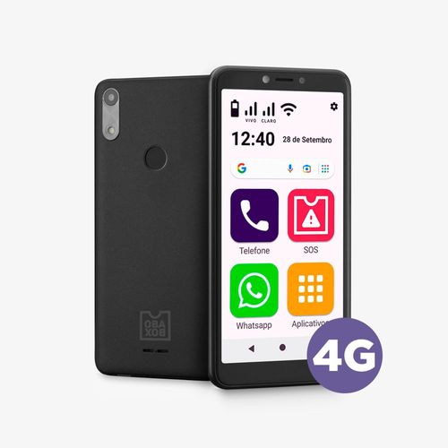 Celular Obasmart Conecta 4G 32gb Preto + Kit Obabox - OB043