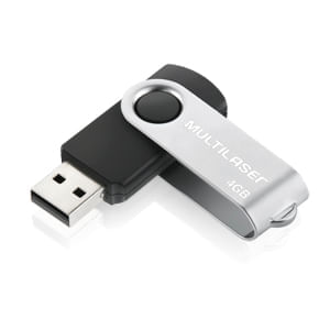 Pen Drive Twist 4GB USB Leitura 10MB/s e Gravação 3MB/s Preto Multilaser - PD586