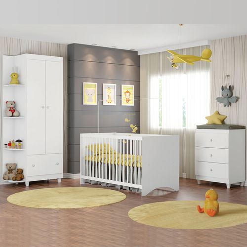 Quarto Infantil Berço, Cômoda e Guarda Roupa Gutti