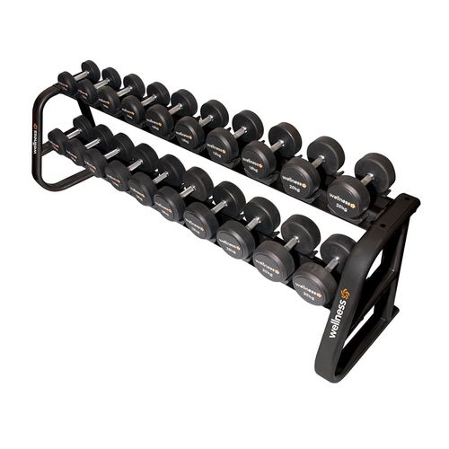 Kit 10 Dumbells Emborrachado Deluxe 12 A 30 Kg (Total 420 Kg ) - Wellness - WK088