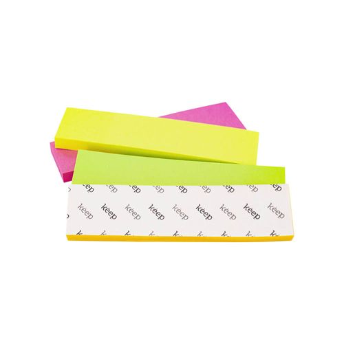 Bloco Adesivo Marcador de Página 75x19mm 4 Cores Neon 100FL  Keep - EI022