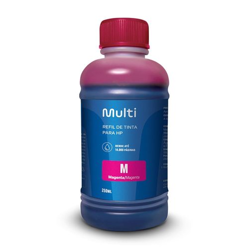 Refil de Tinta para Cartucho Impressoras HP 250ml Magenta Multilaser - RF011