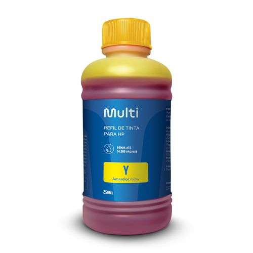 Refil de Tinta para Cartucho Impressoras HP 250ml Amarelo Multilaser - RF012