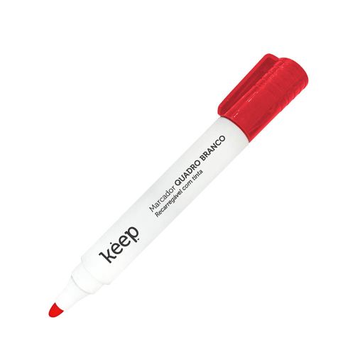 Pincel Marcador de Quadro Branco Recarregável Tinta Vermelho Caixa c/ 12un Keep - MR037