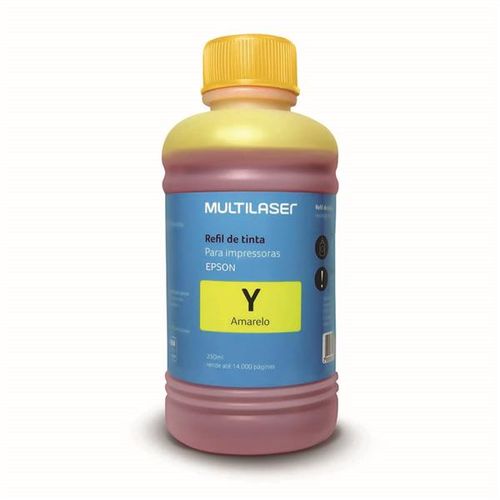 Refil De Tinta Para Impressoras Epson 250Ml Amarelo Multilaser - RF016OUT [Reembalado]