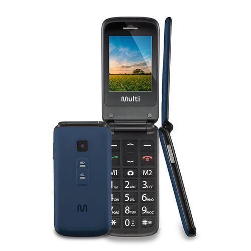 Celular Flip Vita Multilaser Dual Chip MP3 Azul- P9020