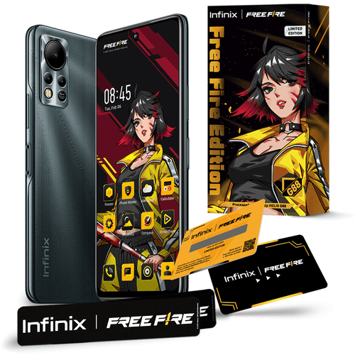 Smartphone INFINIX Free Fire Limited Edition 128GB Câmera Tripla até 50 MP 5000 mAh Tela 6,78” de 90 Hz FullHD Dual Chip 6GB RAM – Preto