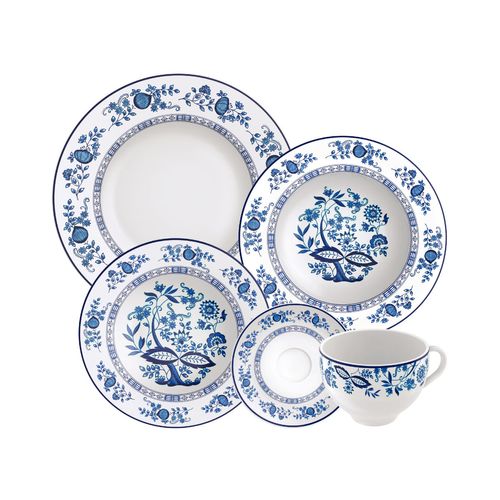 Aparelho de Jantar Tramontina Dulce 20 Peças em Porcelana Decorada