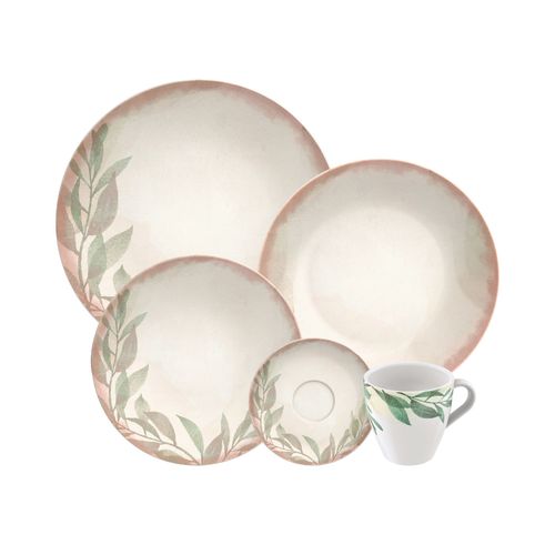 Aparelho de Jantar Tramontina Natur em Porcelana Decorada 20 Peças