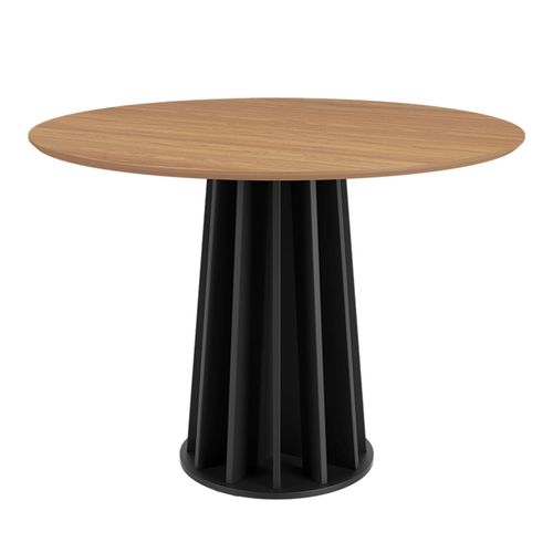 Mesa de Jantar Redonda em MDF 105 cm Freijó/Preto Fosco TM71 JPF Dalla Costa