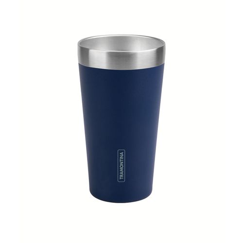 Copo Térmico Tramontina Exata em Aço Inox Azul sem Tampa 420 ml