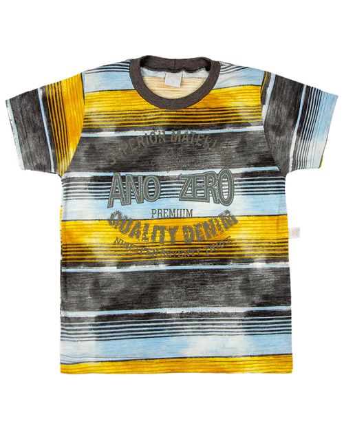 Camiseta Meia Malha Flamê Estampada Superior Materials - Marrom