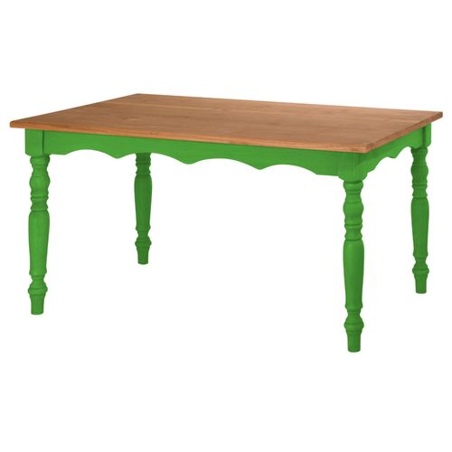 Mesa de Jantar em Madeira Cera/Verde 152x90x76 cm Elliottiis