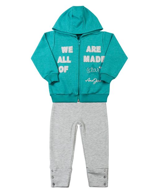 Conjunto Infantil Moletom Dust We Are All Made Of Stars - Verde