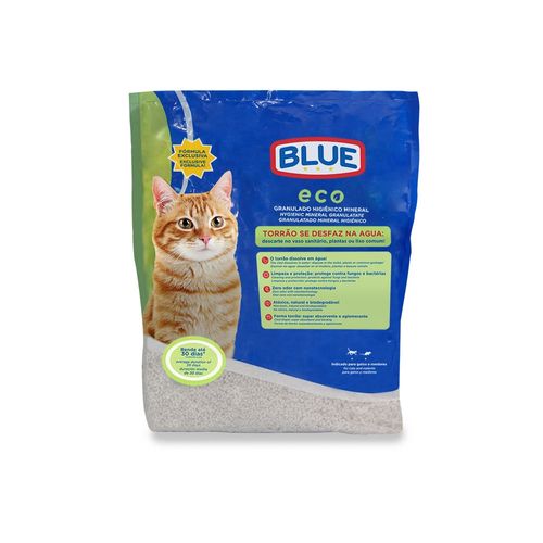 Areia Higiênica Biodegradável para Gatos 2Kg Eco Blue - PP362