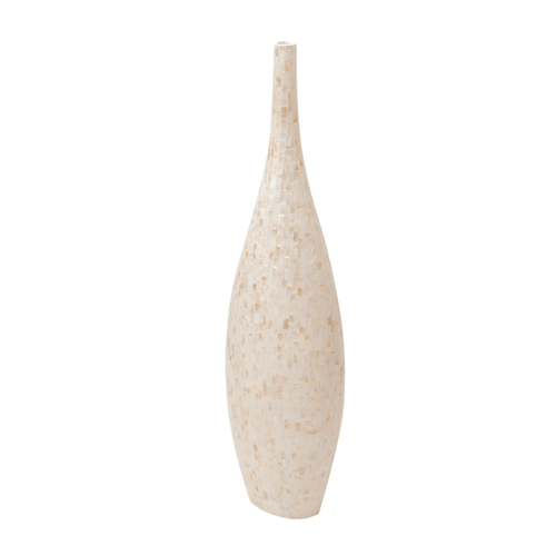 Vaso Decorativo Royal, Papel Mache com Madrepérola, 26x18, Natural - 3047
