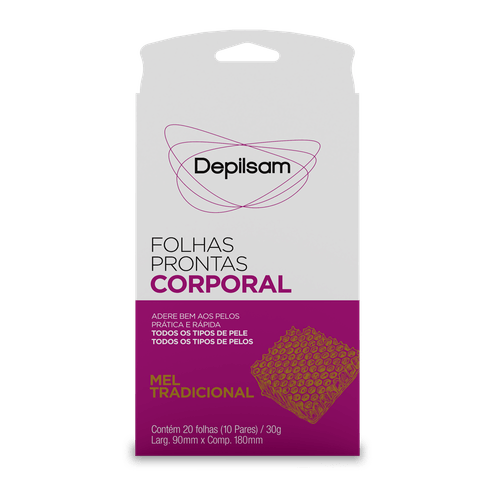 Folhas Prontas Corporal Depilsam Mel 10 Pares