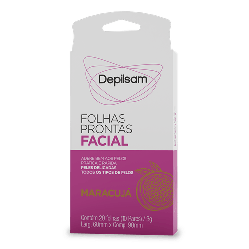 Folhas Prontas Facial Depilsam Maracujá 10 Pares