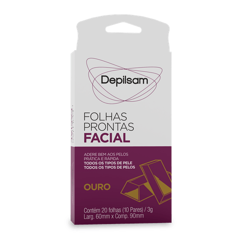 Folhas Prontas Facial Depilsam Ouro 10 Pares