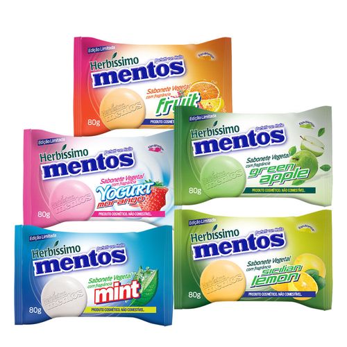 Kit Sabonete Vegetal Herbissimo Mentos c/5 unidades 1 cada fragrância