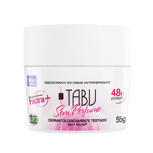 Desodorante Creme Antitranspirante Tabu Sem Perfume 55G