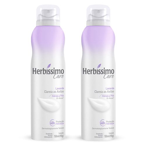 Kit Desodorante Aerossol Antitranspirante Herbissimo Care Lavanda c/2 unidades