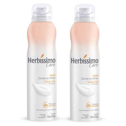 Kit Desodorante Aerossol Antitranspirante Herbissimo Care Vanilla c/2 unidades