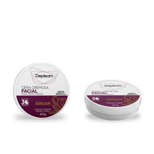 Cera Cremosa Facial Depilsam de Micro-Ondas Argan 40G