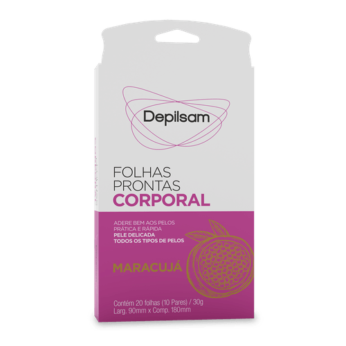 Folhas Prontas Corporal Depilsam Maracujá 10 Pares