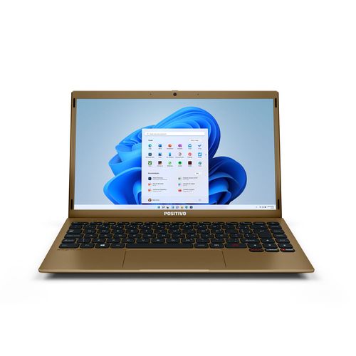 Notebook Positivo Motion C4120F Intel® Celeron® Dual-Core™ 4GB RAM 120GB SSD Windows 11 Home 14" - Dourado - Inclui Microsoft 365*