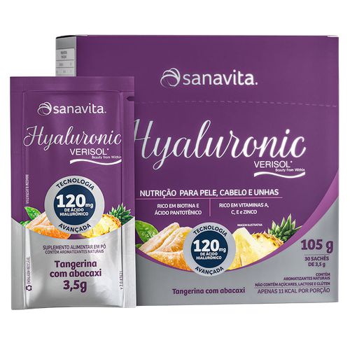 Hyaluronic Verisol Tangerina e Abacaxi Sanavita 105g com 30 sachês