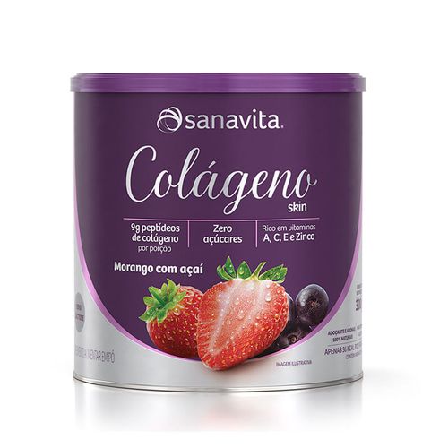 Colágeno Skin Morango e Açaí 300g - Sanavita