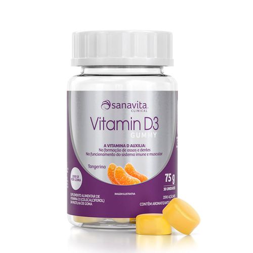 Vitamin D3 gummy Tangerina 30caps - Sanavita