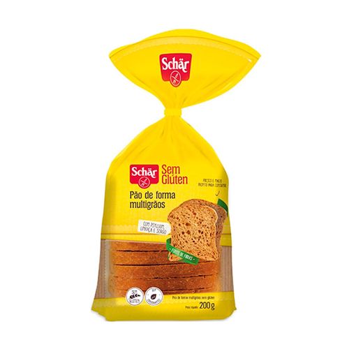 Pão de Forma Multigrãos sem glúten e lactose 200g Schar