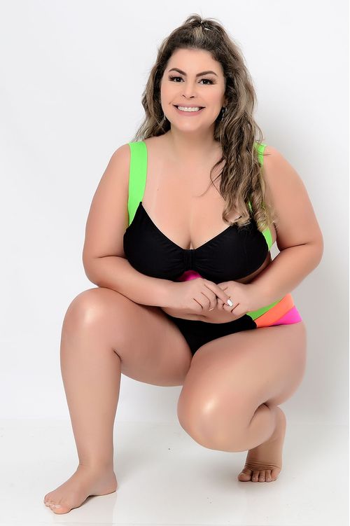 Biquíni Preto Reforçado com Bojo Plus Size