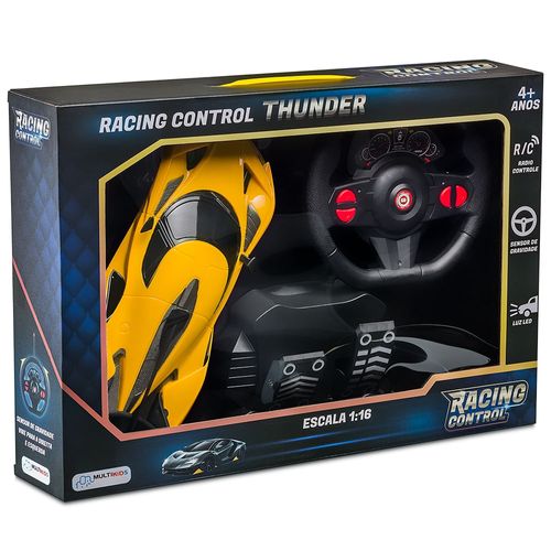 Carrinho Racing Control Thunder Amarelo Multikids - BR1645OUT [Reembalado]