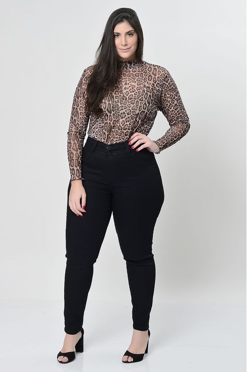 Calça Jeans Skinny com Elastano Plus Size