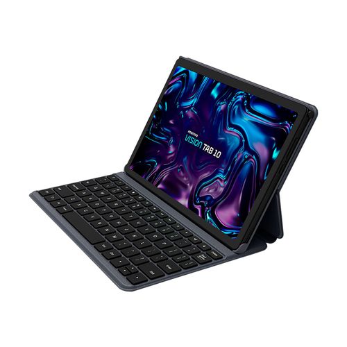 Positivo Vision Tab 10 com Capa Teclado 4GB RAM 128GB 5+13MP 6000mAh 10.1" HD Wifi AC e 4G - Preto