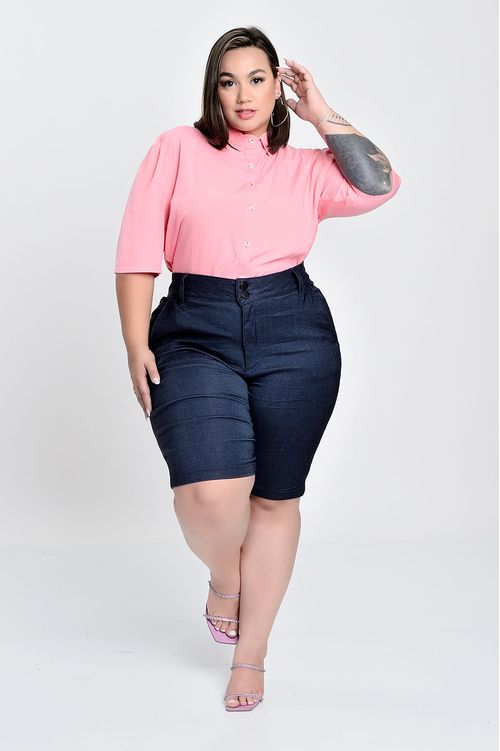 Bermuda em Bengaline Plus Size