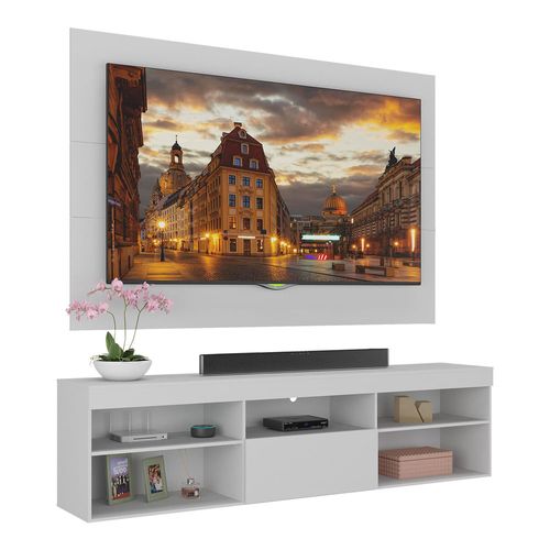 Rack Suspenso com Painel TV até 65 Polegadas Miami Multimóveis MP1058 Branco