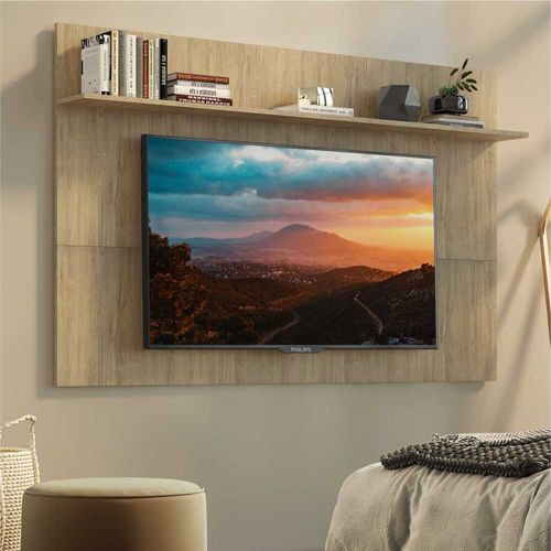 Painel para TV até 65" com Prateleira Amsterdã Plus Multimóveis Rustic